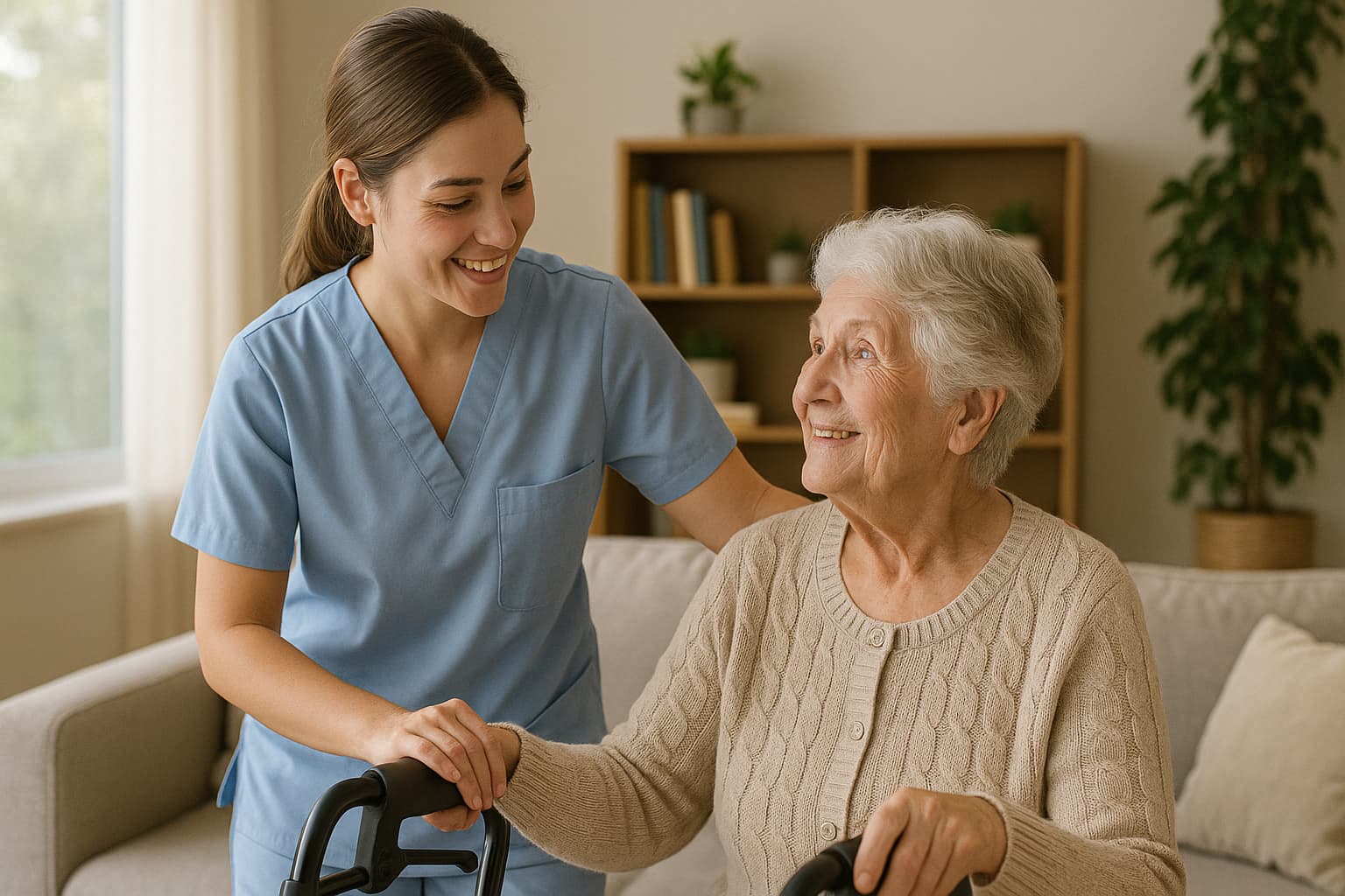 Care team using digital tools in a professional setting